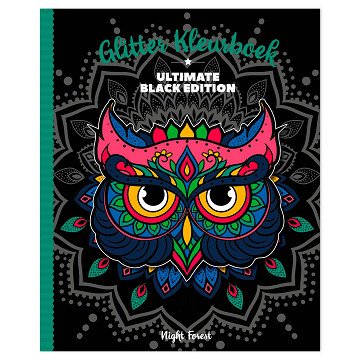Ultimate Black Glitter Coloring Book Night Forest