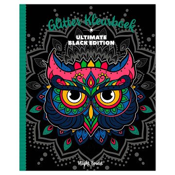 Ultimate Black Glitter Kleurboek Night Forest