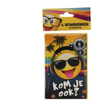 Invitations Emoji Tropical DJ, 6 pcs.