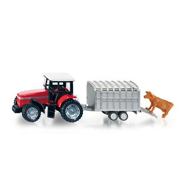 Siku 1640 Tractor With Livestock Trailer 1:72