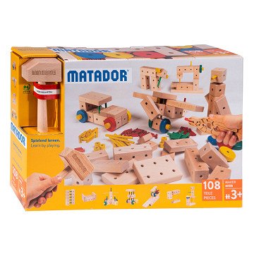 Matador Maker M108 Construction Set Wood, 108pcs,