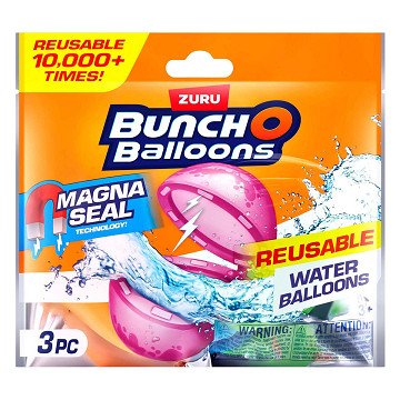 Bunch-o-Balloons Wiederverwendbare magnetische Wasserbomben, 3er-Pack