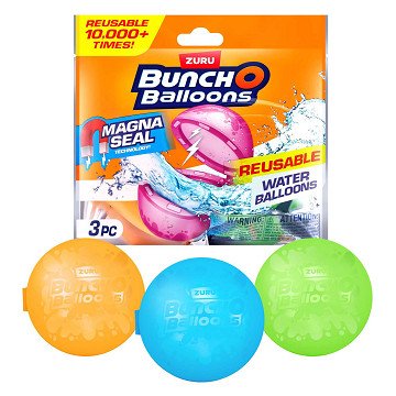 ZURU Bunch-o-Balloons Wiederverwendbare magnetische Wasserbomben, 3er-Pack