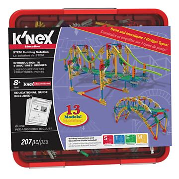 K'Nex Construction Set Intro to Structures Bridges, 207 pieces.