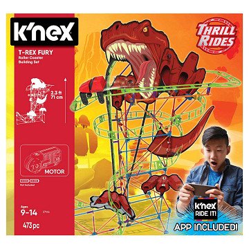 K'Nex T-Rex Fury Rollercoaster Bouwset, 473dlg.
