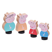 Peppa Pig Play Figures Family Wood, 4st.