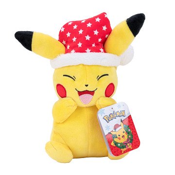 Pokémon Plush Soft Toy Santa Hat Pikachu, 24cm