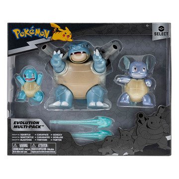 Pokemon Evolution Multipack Toy Figures - Squirtle, Wartortle & Blastoise