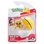 Pokémon Clip 'N' Go Abra and Level Ball Playset, 2 pieces.