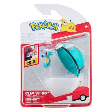 Pokémon Clip 'N' Go Horsea and Net Ball Play Set, 2 pieces.