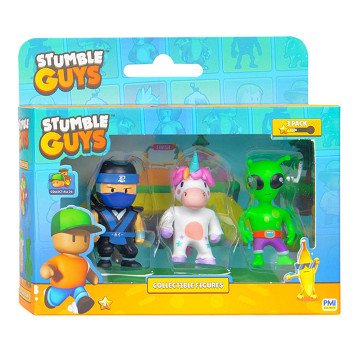 Stumble Guys Action Figures - Ninja Kai, Sprinkles, Green Alien, 3pcs.