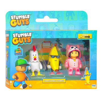 Stumble Guys Action Figures - Chicken, Banana Guy, Meowmer, 3 pcs.