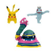 Pokémon Batte Figure Set - Machop, Pikachu, Alolan Muk, 3pcs.