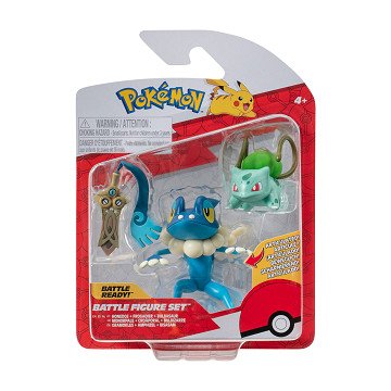 Pokémon Batte Figuur Set - Honedge, Bulbasaur, Frogadier, 3st.
