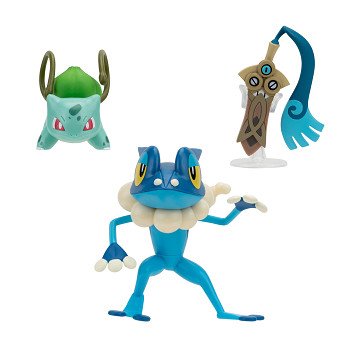 Pokémon Batte Figure Set - Honedge, Bulbasaur, Frogadier, 3pcs.