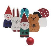 BS Toys Wooden Bowling Game Forest Friends, 7 pieces.