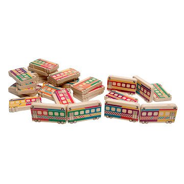 BS Toys Wooden Domino Train, 14 pcs.