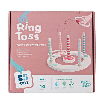 BS Toys Ringwurfspiel aus Holz mit Streifen, 7-tlg.