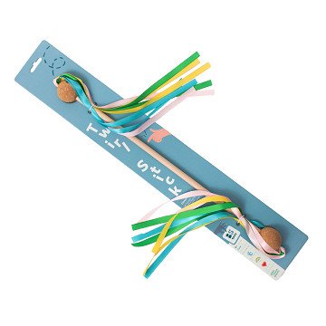 BS Toys Wooden Spinning Rod with Ribbon