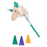 BS Toys Wooden Unicorn Hobbyhorse - 4pcs.