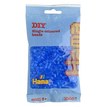 Hama Iron-on Beads - Blue Transparent (015), 1000 pcs.