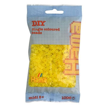 Hama Iron-on Beads - Yellow Transparent (014), 1000 pcs.