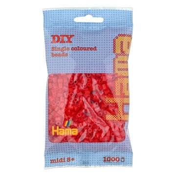 Hama Iron-on Beads - Red Transparent (013), 1000 pcs.