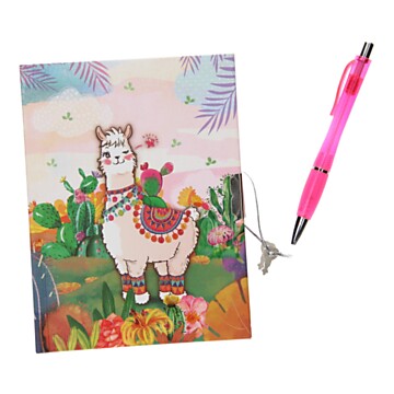 Dagboek met Slot & Pen - Alpaca