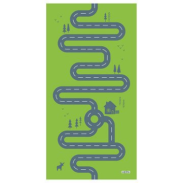 Speelkleed Weg met Rotonde, 100x200cm