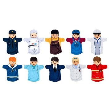 Hand Puppets Professions, 10 pcs.