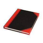 Notebook black/red A6 line 60gr 96 sheets