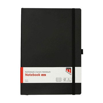 Quantore A4 Notizbuch mit flexiblen Linien, 192 Seiten, 80 g/m², schwarz