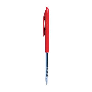 Quantore push-button ballpoint pen red medium