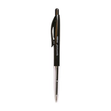 Quantore push button ballpoint pen black medium