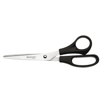 Scissors Westcott Buro 210mm stainless steel with plastic grip large eye