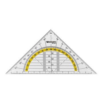 Westcott Geodriehoek 140mm transparent