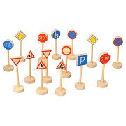 Goki Wooden Traffic Sign Set, 15pcs.