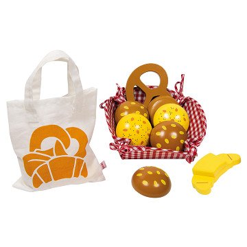 Goki Frühstückskorb/Picknick-Set mit Holzbrot