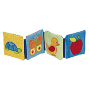 Goki Cloth Book with Rattle, Crinkle Foil and Squeaker