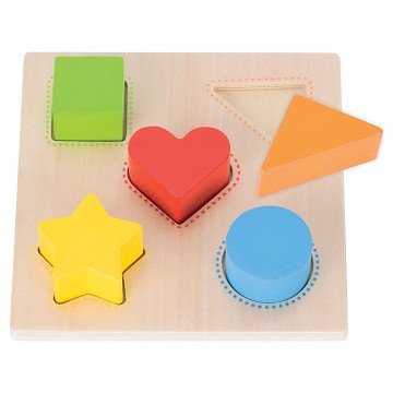 Goki Wooden Shapes and Colors Puzzle, 5 pcs.