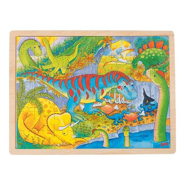 Goki Wooden Jigsaw Puzzle - Dinos, 48pcs.