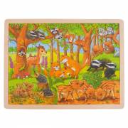 Goki Wooden Jigsaw Puzzle - Forest Animals, 48pcs.