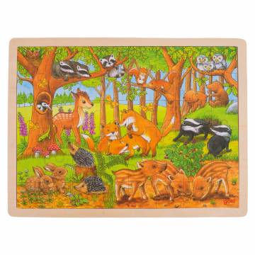 Goki Wooden Jigsaw Puzzle - Forest Animals, 48pcs.