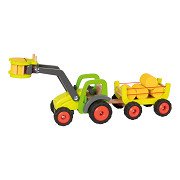Goki Wooden Tractor with Hay Wagon