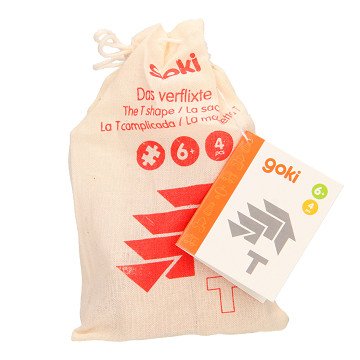 Goki Wooden Brain Puzzle T-Shape in Bag