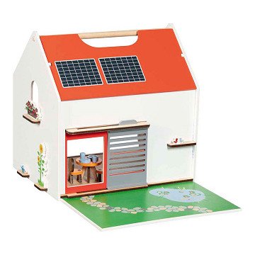 Goki Wooden Portable Doll House with Accessories