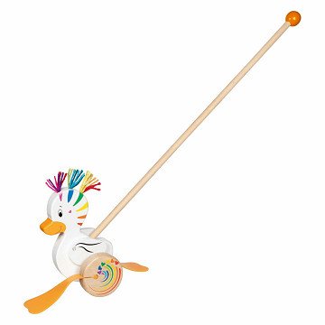Goki Wooden Push Toy Duck Lou