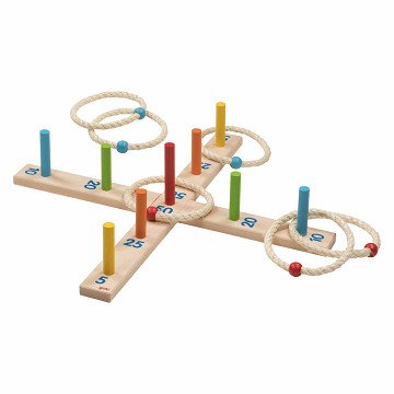 Goki Ringwurfspiel aus Holz, 6 Ringe