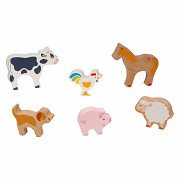 Goki Wooden Farm Animals, 6pcs.