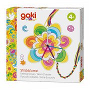 Goki strickt Blume und strickt Schmetterling
